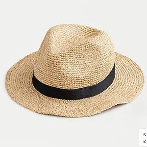 J Crew Straw Hat w LurexMetallic Threads, NWT